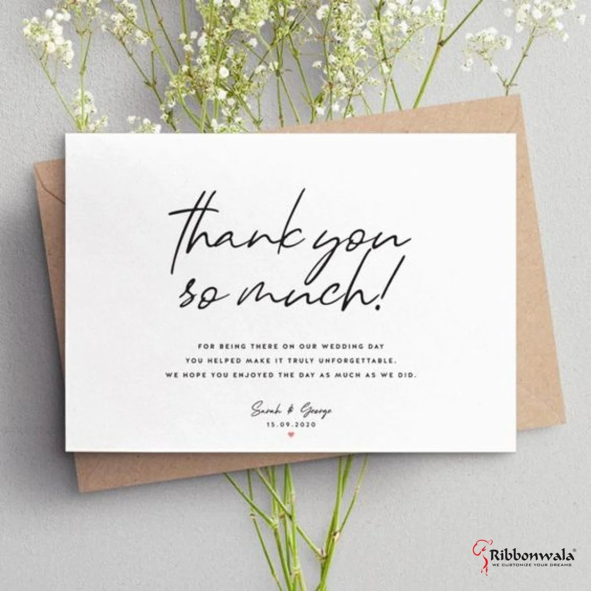 Thank You Card Spot UV Finish - Ribbonwala