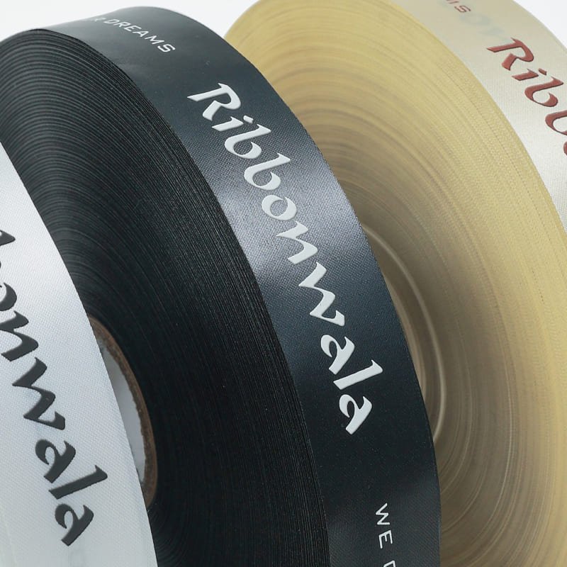 Single Side Satin Ink Ribbon Logo Print - Ribbonwala