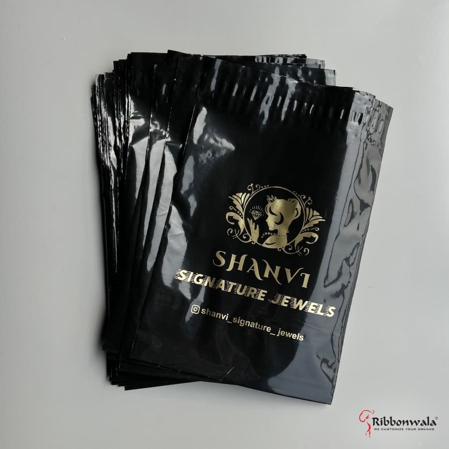 Black Custom Courier Poly Bags Tamper-Proof, Customizable